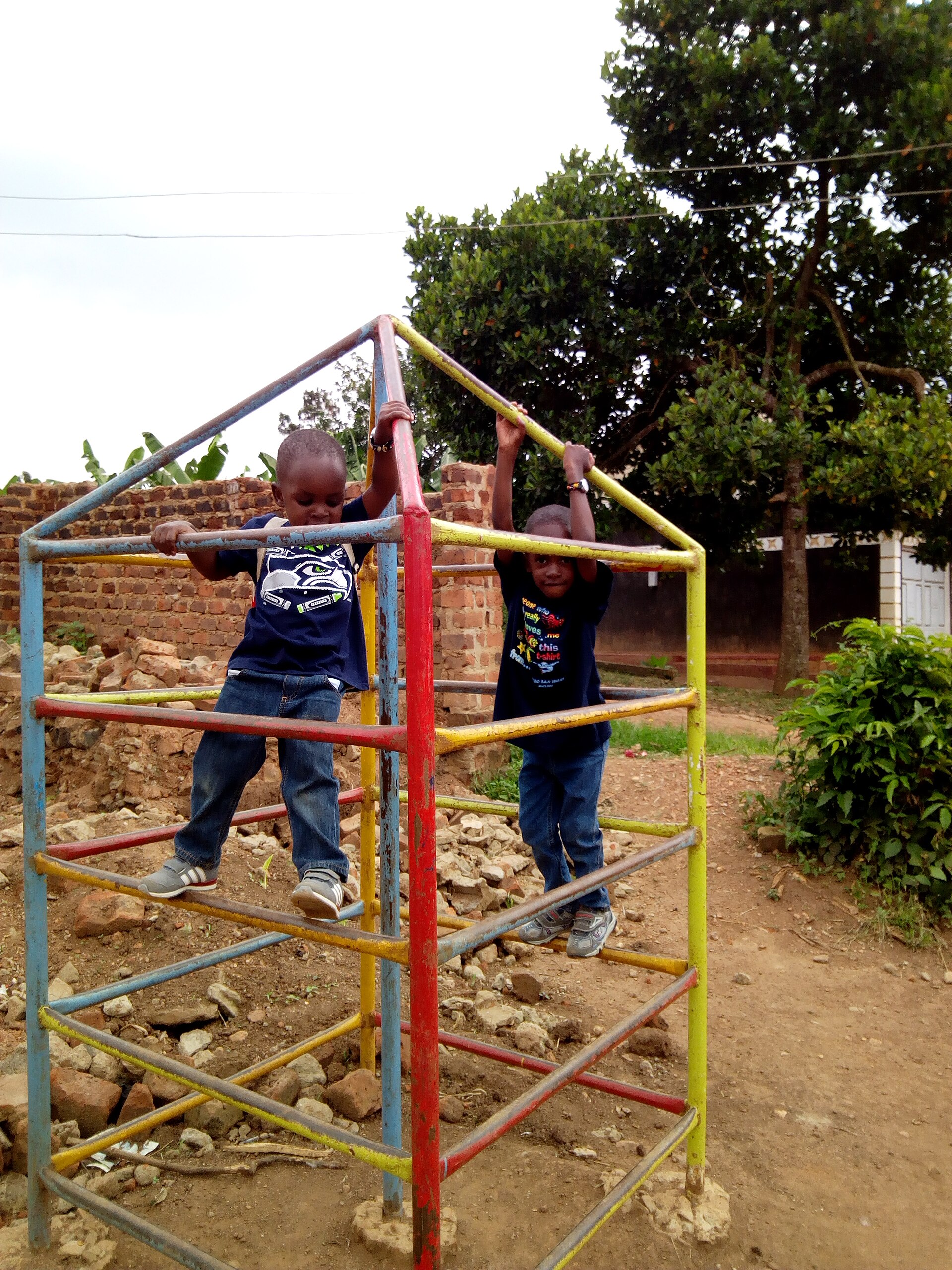 Children playing a game together outdoors