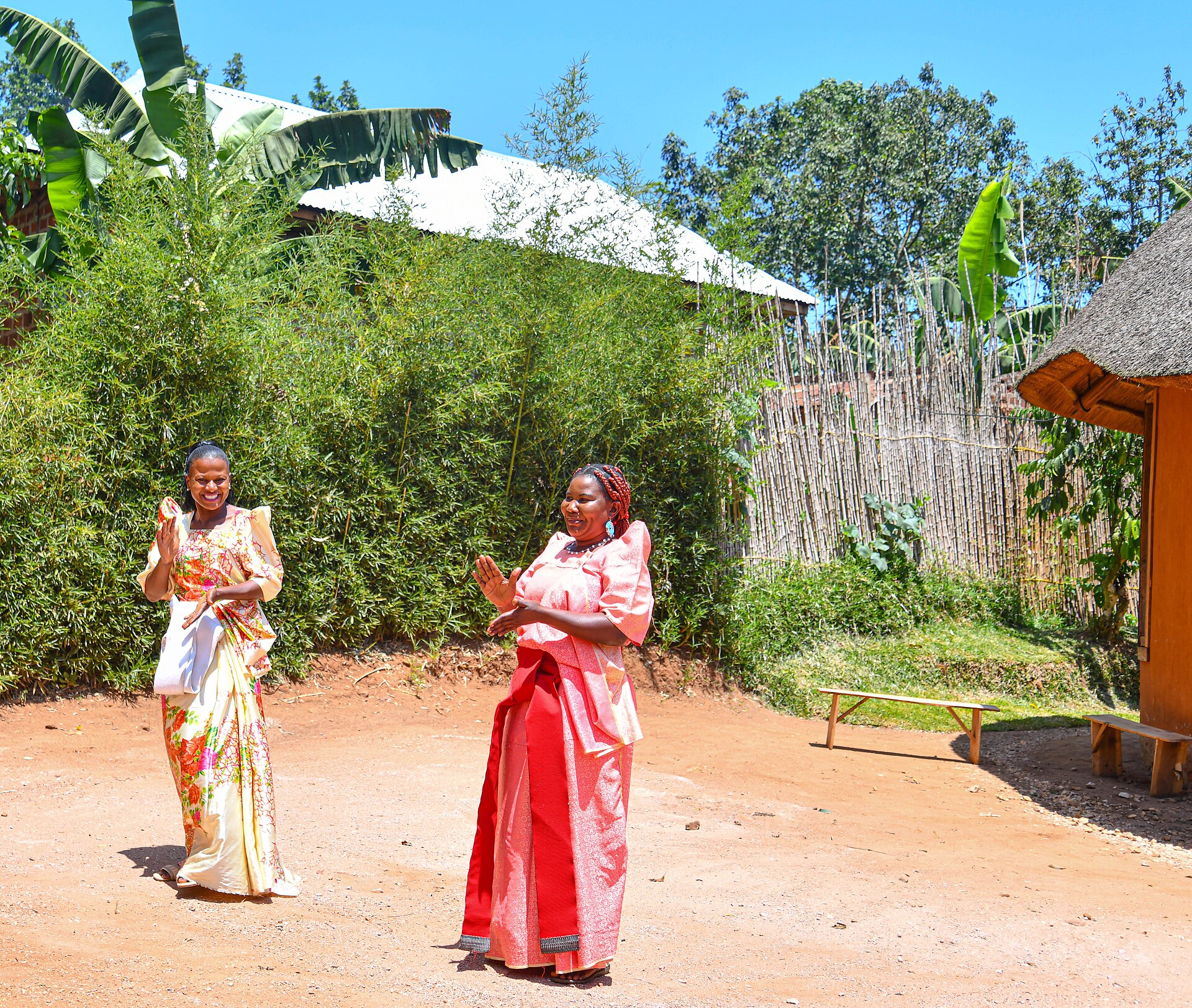 Women in traditional Ugandan dress