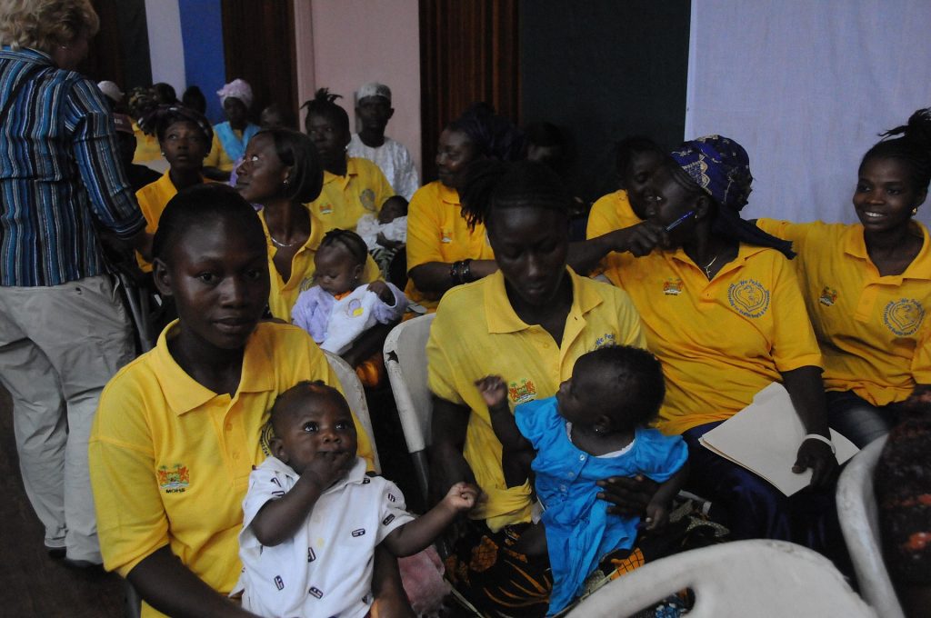 Mothers with their babies at a parenting day