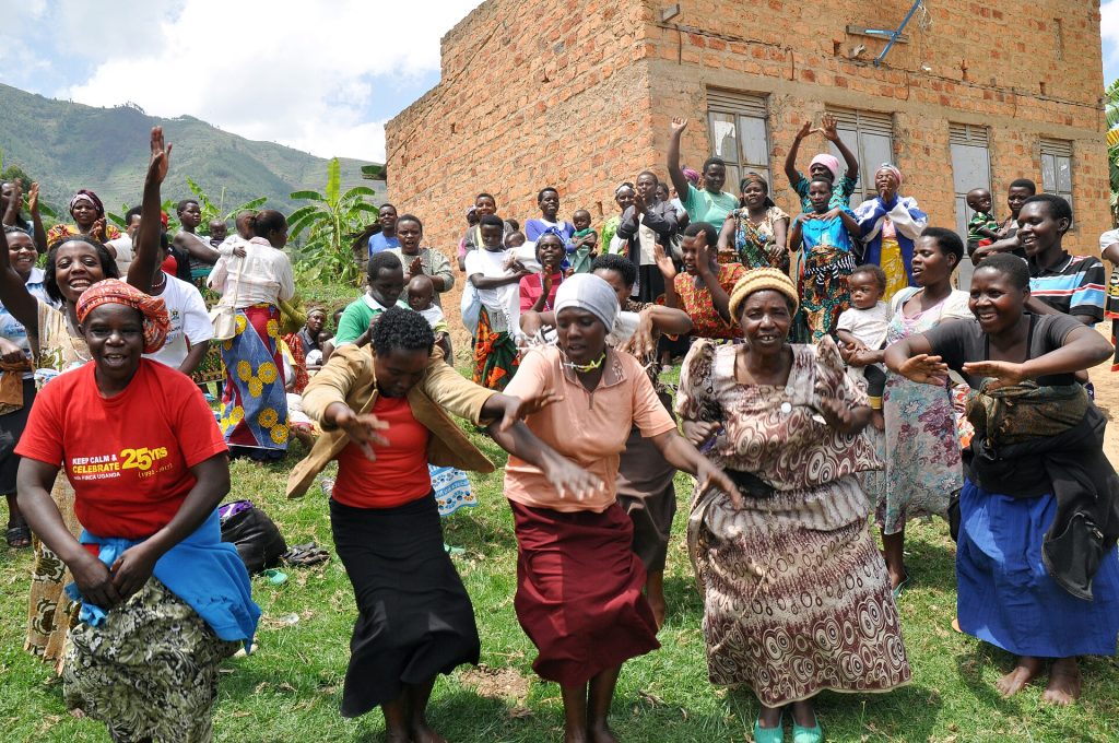Women dancing and celebrating together